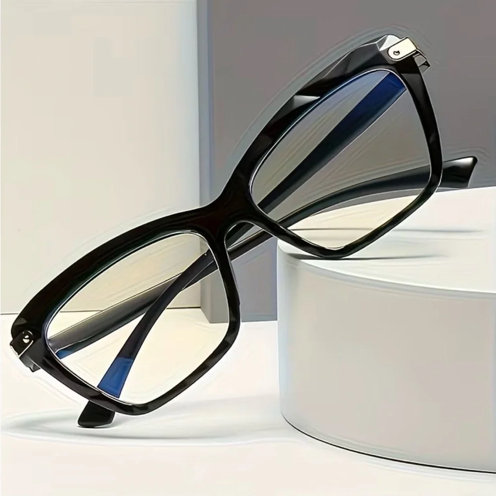(New in Package) 2 PC Stylish Black and Clear Glasses
